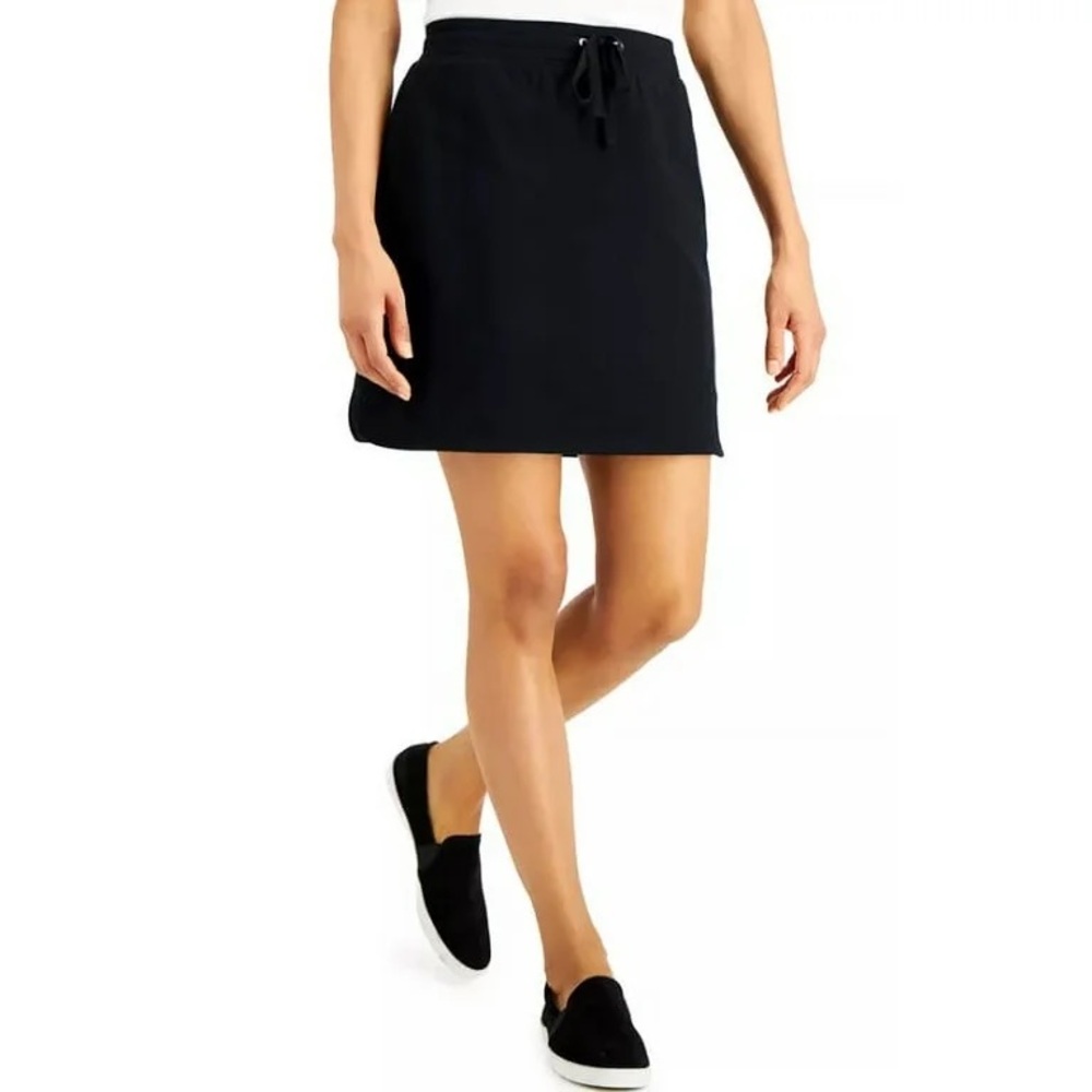 Jones New York Black Cotton Skort Skirt